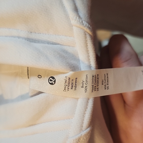 Lululemon All Yours Cropped Hoodie White Size 0 - Picture 5 of 5